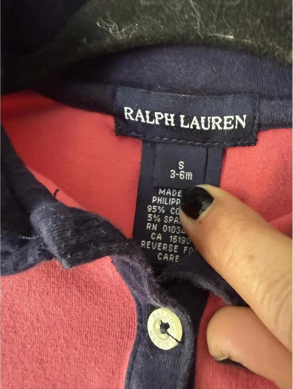 Ralph Lauren Baby Pink Long Sleeve Polo Shirt Size 3-6 Months